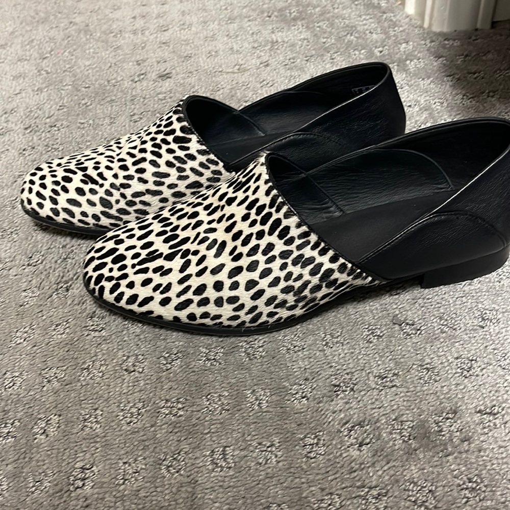 Clarks animal print flats
